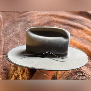 Gray Leather/Suede Western Hat with Band (Made in Santa Fe!)